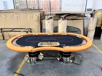 YH 104 pouces personnalisé 10 joueurs ovale LED Texas Poker Table avec lumière LED
