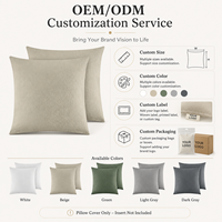 Housse de coussin carrée personnalisable OEM ODM au toucher doux avec fermeture éclair dissimulée, taie d'oreiller décorative