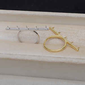 Anillo Abierto de Plata S925 Wenchi con Perla Ajustable 7-8 DIY 17081, Base Vacía para Joyería - Product Image 3