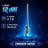 Antenne GPS omnidirectionnelle PU JJTX-BLQX-12DB 12 dBi 1700-2700 MHz avec connectivité N-mâle/N-femelle et impédance de 50 ohms
