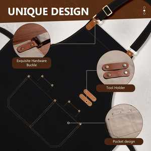 Su Geçirmez Yeniden Kullanılabilir Ayarlanabilir Boyun Askılı Önlük Şef Önlüğü Temizlik Çok Cepli Yağa Dayanıklı Pişirme Fırın Önlüğü Kanvas - Product Image 3