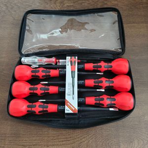 7Pc Industrial Insulated <b>Screwdriver</b> Set Cross Flat Head 500V Anti-Slip Handle For Electrical Repair - Product Image 3
