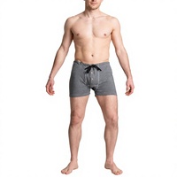 Shorts Boxers Homme Taille Mi-Haute avec Cordon de Serrage 100% Coton Tricoté Anti-Bactérien Confortable Sans Coutures Logo à la Taille 6XL