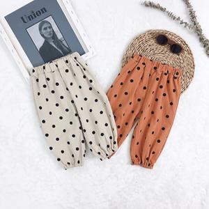 Pantalones Anchos de Lino con Puntos para Niños, Primavera-Verano 2019, Venta al Por Mayor, 2 Colores a Elegir, para Niños y Niñas de 1 a 5 Años - Product Image 1