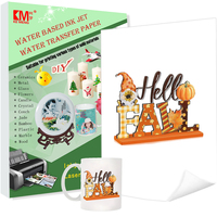 Papier de transfert d'eau transparent et blanc imprimable par sublimation format A4 personnalisé, décalcomanies à transfert d'eau pour imprimante jet d'encre