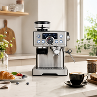Máquina de Café Espresso Todo en Uno con Molinillo Integrado, Manómetro y Pantalla Digital, Personalización OEM/ODM, Suministro de Fábrica