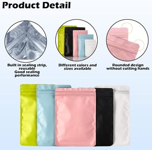 Dây kéo khóa nhôm lá <span class=keywords><strong>Ziplock</strong></span> Túi phẳng, cà phê thực phẩm lưu trữ túi có thể khóa kéo túi dây kéo - Product Image 2