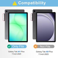 Étui de protection pour tablette Tab A11+ Plus 11 pouces 2025 – Housse en cuir PU avec support multi-angles et fonction veille/réveil automatique – Noir