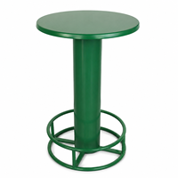 Table de bar lounge cocktail ronde 80 cm avec base double anneau et pied unique, facile à déplacer, s'assortit aux tabourets de bar, café, bistrot