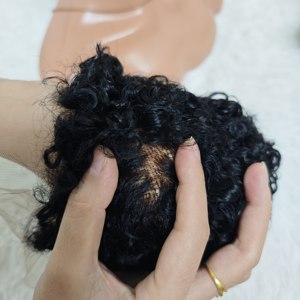 Letsfly Promotion 36$ Bleach Knots Short Cut <b>Wigs</b> 13x4 Lace Frontal Curly 100% Human Hair Natural <b>Black</b> Hair Wholesale 90gram - Product Image 3