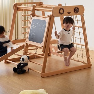 Structure d'escalade en bois pour enfants de 4 à 6 ans, forme de dessin animé, structure de jeu intérieure, jouet unisexe - Product Image 2