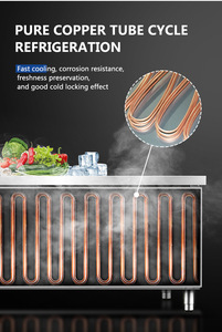 Plan de travail réfrigéré sous comptoir en acier inoxydable durable pour boulangerie, <span class=keywords><strong>table</strong></span> de préparation alimentaire commerciale avec pare-éclaboussures - Product Image 5