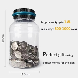 Compteur de pièces électronique numérique LCD pour banque, boîte de rangement pour pièces de monnaie, tirelire pour USD et cadeaux - Product Image 2
