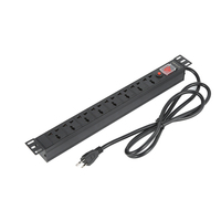 Unidad de Distribución de Protección Contra Sobrecargas 1U de 8 Vías, PDU Universal para Montaje en Rack, Toma de Corriente para Gabinete de Centro de Datos y Servidores