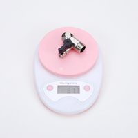 Robinet à bille trois voies 1/4 pouce en acier inoxydable 304, accessoire moderne pour cuisine, salle de bain, hôtel, poignée noire, eau froide, rotation 360°