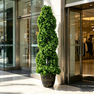 Arbre topiaire artificiel <span class=keywords><strong>en</strong></span> spirale, faux buis torsadé <span class=keywords><strong>en</strong></span> <span class=keywords><strong>pot</strong></span>, <span class=keywords><strong>plante</strong></span> <span class=keywords><strong>verte</strong></span> <span class=keywords><strong>en</strong></span> plastique résistant aux UV, durable pour l'aménagement extérieur - Product Image 3