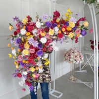 Composition florale artificielle en soie pour coins, décoration d'arche de mariage, toile de fond, fleurs d'angle de scène pour événements et fêtes