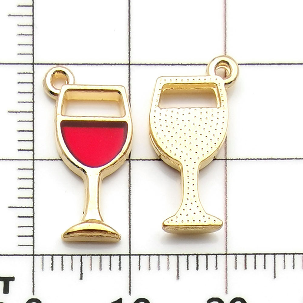Un verre à vin rouge dégoulinant - 0,5g - 8*19mm - 10987