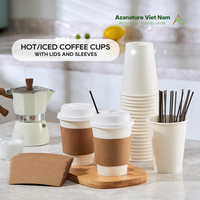 Support de gobelet en papier kraft de qualité supérieure, jetable, recyclable, compostable, de qualité alimentaire, anti-déversement, pour boissons froides et chaudes, vente en gros