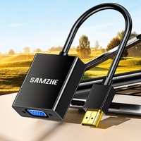 SAMZHE Convertidor HDMI a VGA 1080P, Adaptador de Video de Alta Definición, Cable Macho con IC CS5210 para Laptop, TV, Monitor, Proyector