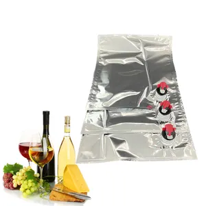 Double vessie 3L emballage de boisson alcoolisée sac à vin dans une boîte en aluminium BIB sac avec vitop