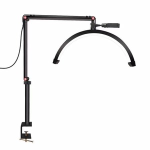 Lampada da terra da tavolo con accessori cosmetici a LED senza ombre Semiluna LED per uso cosmetologia - Product Image 3