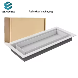 Сверхпрочная стальная вентиляционная крышка 4x10 дюймов, современное смывочное вентиляционное отверстие для офисного пола, настенная вставка с лотком для вентиляции воздуха - Product Image 4