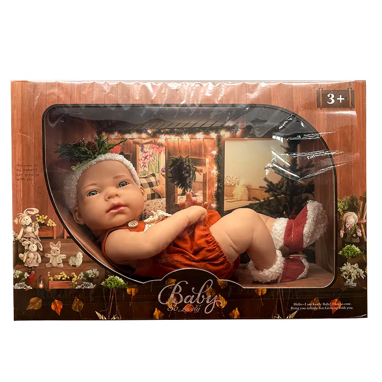 Boneca para recém-nascido, boneca de 15 polegadas feita de silicone, de vinil, presente de natal