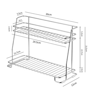 Zinc Alloy Corner Modern Double-layer Cosmetic Countertop Storage Rack <b>Kitchen</b> Bathroom Drain Multi-purpose - Product Image 1
