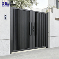 Porte d'entrée extérieure moderne de sécurité, portail principal en aluminium, portail automatique à battants pour maison, villa
