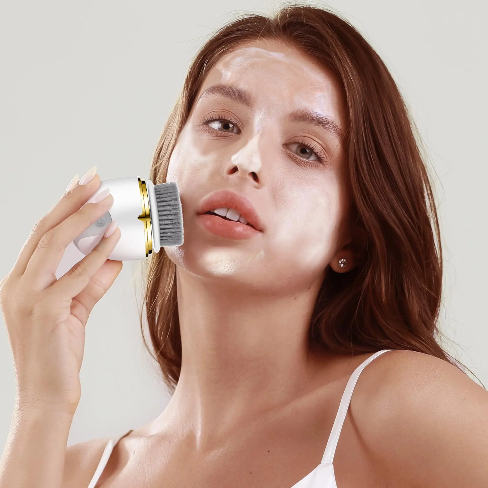 2024 Dispositivo portátil para el cuidado de la piel Cepillo de lavado de cara suave a prueba de agua Masajeador facial Cepillo de limpieza profunda eléctrico