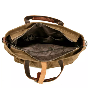 Borsa a Mano Classica in Tela Cerata Impermeabile di Alta Qualità con Chiusura a Cerniera per Laptop <span class=keywords><strong>da</strong></span> Lavoro - Product Image 4