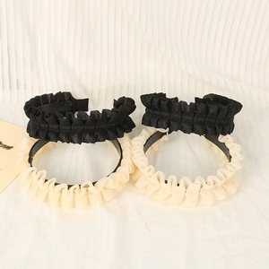 Diadema plisada de resina plástica negra, accesorio para el cabello de uso diario para mujer - Product Image 2
