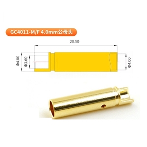 Ensemble de connecteurs à balle en cuivre pur plaqué or Amass GC4011-M GC4011-F 4,0 mm, courant continu 32A pour moteur RC - Product Image 3