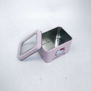 Directo de fábrica, tamaño pequeño, Hello Kitty, hojalata Rectangular, acabado mate de Metal, logotipo personalizado, caja de regalo de calidad, ventana para galletas - Product Image 6