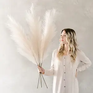 High Quality Shop Art Gallery Decoration 100cm 39 Inch Pink White Beige Artificial Faux Pampas Grass