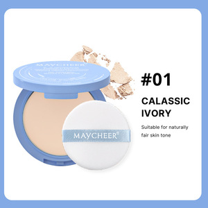 Poudre compacte pour le visage Maycheer avec fini mat doux. Elle possède des propriétés résistantes à la transpiration et à l'eau et peut absorber l'excès de sébum. - Product Image 4