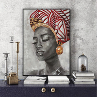 Poster Seni Grafiti Abstrak Gadis Afrika Lukisan Kanvas Di Dinding Seni Afrika Hitam Wanita Gambar
