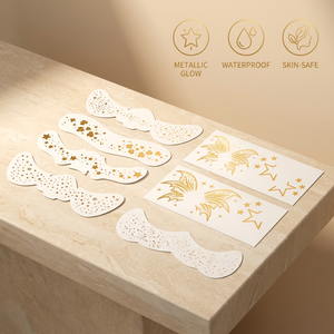 Tatuaje Temporal Personalizado <span class=keywords><strong>con</strong></span> Diseño de Pecas Doradas, <span class=keywords><strong>Tatuajes</strong></span> Metálicos para Maquillaje Facial, Tatuaje Flash Impermeable para <span class=keywords><strong>Mujeres</strong></span>, Marca Privada - Product Image 1