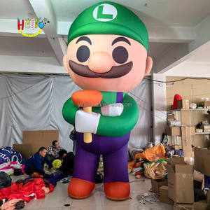 Украшение для вечеринки, красная одежда, надувная мультяшная модель суперброс, надувная игра, талисман с воздуходувкой - Product Image 2