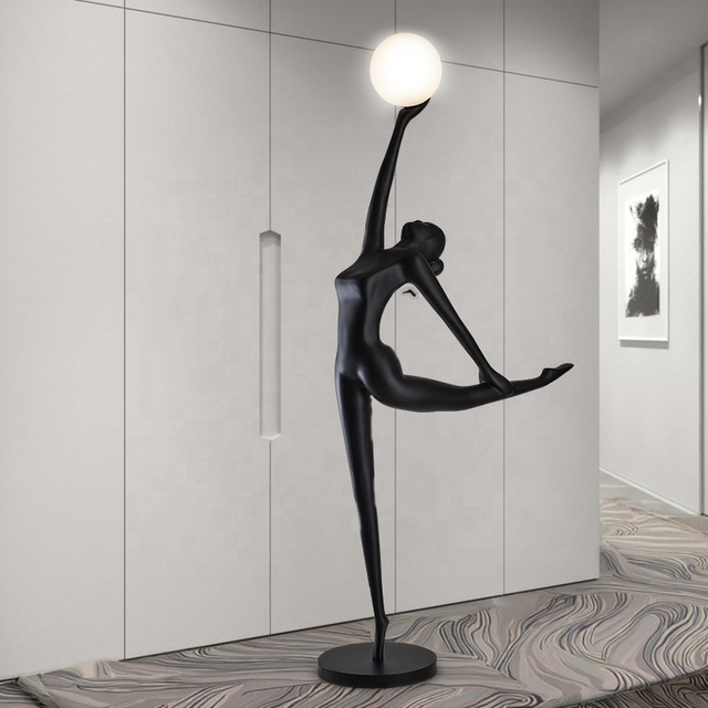 Abstract Dancing Lady Lamp-Minimalist Hand-painted Resin LED Sculpture for Modern Living Rooms & Bedrooms