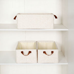 Cotton Hemp Storage Box Foldable Fabric Organizer <b>Bin</b> For <b>Bedroom</b> Living Room - Product Image 1
