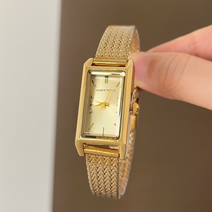 Montre à quartz vintage française avec logo personnalisé, luxe, étanche 3ATM, cadran carré, mode, acier inoxydable - Product Image 3