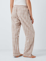 Bas de pyjama long pour femme en coton brossé vichy Style décontracté ivoire caramel tricoté vêtements de nuit pour l'été automne printemps