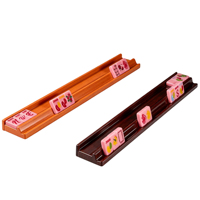 Supports de Mahjong en MDF de haute qualité, finition brillante mate, avec pousseurs de tuiles de Mahjong en bois peint