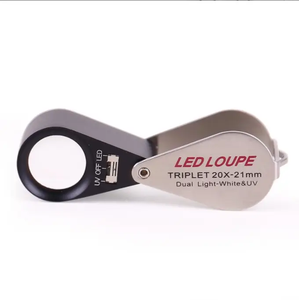 Opvouwbare Juwelier <span class=keywords><strong>Loupe</strong></span> <span class=keywords><strong>20x</strong></span> Sieraden Vergrootglas Loep Met Uv Lamp - Product Image 1