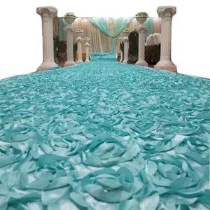 우아한 호텔 바닥 통로 러너 3d 장미 꽃 웨딩 무대 카펫