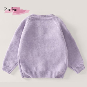 Automne et hiver filles cardigans chandails tricots chauds pour enfants avec fermeture à bouton Style coréen bébé chandails - Product Image 3
