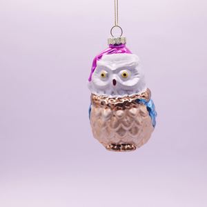 Adornos Colgantes de Cristal Soplado para Árbol de Navidad, Búho, Cisne Blanco, Pájaros, Animales, Regalo, Bolas de Cristal Navideñas - Product Image 1