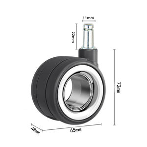 Bürostuhlrollen 65mm Hohlrad aus PU/<span class=keywords><strong>Nylon</strong></span> mit Bremse, 45KG/80KG Tragkraft für Möbel - Product Image 4